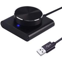 USB Volume Control Knob Audio Controller with Play/Pause/Back/Forward Volume Adjustment Knob with USB Cable for Windows/ Os black