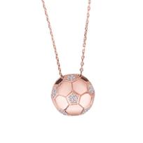 Jewelry Football Pendant Choker Rhinestone Soccer Necklace Exquisite Football Necklace  Men rožinio aukso spalvos