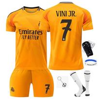 2024/2025 Real Madrid Vinicius Vaikų Futbolo Marškinėliai - Kvėpuojantis Greitai Džiūstantis Poliesteris Oranžinis 100-110 CM