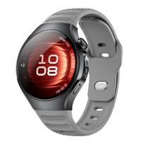 Minkštas silikoninis laikrodžio dirželis be tarpų, skirtas Huawei Watch 5 42MM 46MM, sportinis apyrankės dirželis, skirtas Huawei Watch 5 riešo dirželiui, laikrodžio dirželiai Huawei Watch 5 46MM pilka spalva
