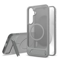 For Samsung S25fe Embedded Magnetic Wireless Charging Bracket Phone Case S24ultra Minimalist Protective Case SAM S25 edge short tail magnet