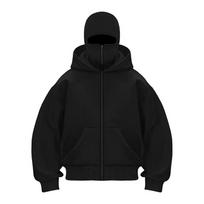 STREETRICH Men and Women Balaclava Y2K Gothic Harajuku Winter New Item Double Hooded Sweatshirt Men's Hooded Mask Zipper Sportswear S juoda