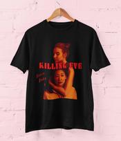 Killing Eve apvalios apykaklės marškinėliai Filmo marškinėliai Jodie Comer Villanelle Sandra Oh Phoebe WallerBridge Puiki gimtadienio dovana jai S