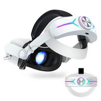 RGB galvos dirželis „Oculus Quest 2“ reguliuojamas akumuliatoriaus dėklas „Elite Strap Battery“ 8000 mAh VR pakeitimo dirželis „Meta Quest 2“ balta