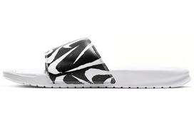 Nike Benassi Jdi Print Šlepetės 'White Black Swoosh' 631261-106 41