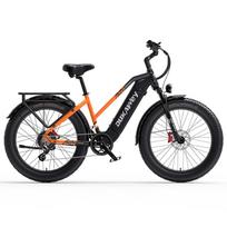 Dukawey DM530PLUS 1000W variklis 26 colių storos padangos 52V 20Ah akumuliatorinis e-kalnų dviratis 52V 1000W 20Ah oranžinė