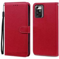 ZTE Blade A72 dėklas piniginė odinis atverčiamas dėklas ZTE Blade A72 5G dėklas galinis dangtelis ZTE Blade A72 4G dėklas Coque Fundas For ZTE Blade A72 5G tamsiai raudona spalva