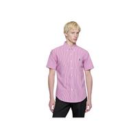 Polo Ralph Lauren Ss24 Pony Logo Embroidered Striped Cotton Poplin Short Sleeve Shirt Men shirts Pink 710843662-003 XXL