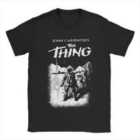 1982 m. siaubo filmas „Daiktas“ Laiski medvilniniai marškinėliai trumpomis rankovėmis Apvalus kaklas Vasaros Vyriški Moteriški Streetwear Laiski Madingi Harajuku S juoda