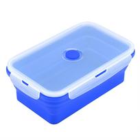 1200ml Rectangle Silicone   Box Collapsible Lunch Box Microwave Food Container (Red)
