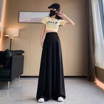2026 Summer Maternity Fashion: Classic Wide-Leg Palazzo Pantskirt - Floor-Length, Slimming, High-End Casual Suit Pants L