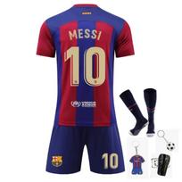Barselona Messi #10 Futbolo Džersio Rinkinys, Vaikų Sportinė Apranga, Raudonas Poliesteris 100-110 CM