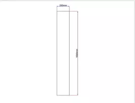Dušo kabinos šoninis stiklas tiesus 250x1690 pilkas 3.13.