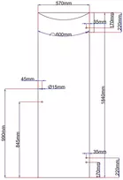 Dušo kabinos durys lenktos 570x1840 skaidrios 2.77.