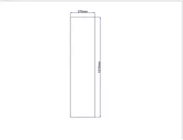 Dušo kabinos šoninis stiklas tiesus 370x1510 pilkas 3.72.