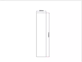 Dušo kabinos šoninis stiklas tiesus 330x1505 pilkas 3.96.