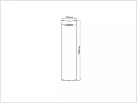 Dušo kabinos šoninis stiklas lenktas 335x1385 skaidrus 4.14.