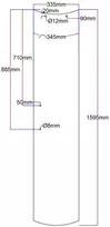 Dušo kabinos durys lenktos 335x1595 pilkas 2.72. D