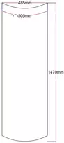 Dušo kabinos šoninis stiklas lenktas 485x1470 pilkas 4.20.