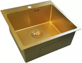 Nerūdijančio plieno plautuvė D5151HG GOLD su sifonu