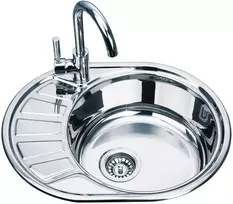 Nerūdijančio plieno plautuvė D5745P kairė 0.8 mm su sifonu