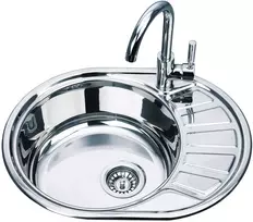 Nerūdijančio plieno plautuvė D5745P dešinė 0.8 mm su sifonu