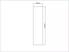 Dušo kabinos šoninis stiklas tiesus 350x1450 fabric 3.34.