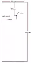 Dušo kabinos galinis stiklas juodas veidrodinis 530x1826 mm 5.33
