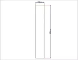 Dušo kabinos šoninis stiklas tiesus 300x1775 skaidrus 3.82.