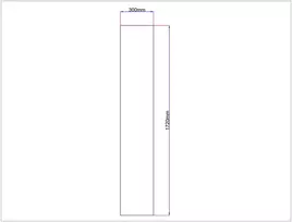 Dušo kabinos šoninis stiklas tiesus 300x1720 skaidrus 3.83.