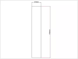Dušo kabinos šoninis stiklas tiesus 315x1750 skaidrus 3.80.