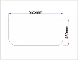 Spintelių stiklas 925x450 skaidrus
