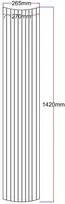 Dušo kabinos šoninis stiklas lenktas 265x1420 (270 mm) skaidrus dekoras 4.34.