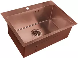Nerūdijančio plieno plautuvė D6045HC COPPERY su sifonu