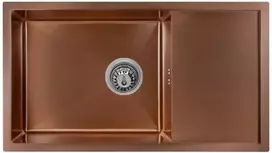 Nerūdijančio plieno plautuvė D7844H BRONZE su sifonu
