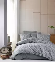 Riposo RENFORCE medvilnės patalynės komplektas CLARA Pilkas 200x220 cm