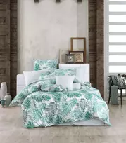 Riposo Renforce medvilnės patalynės komplektas Palms V Žalias 200x200 cm