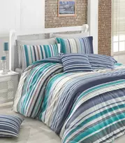 Riposo Renforce medvilnės patalynės komplektas Marino V2 Mėlyna 200x220 cm