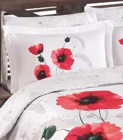 Riposo Premium satino pagalvės užvalkalas Gelincik Raudona 50x70 cm