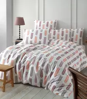 Riposo RENFORCE medvilnės patalynės komplektas LESLEY Oranžinis 200x220 cm