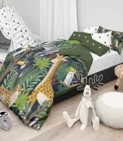 Riposo RENFORCE DIgital medvilnės vaikiškas patalynės komplektas JUNGLE ANIMALS 140x200 cm
