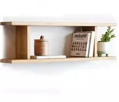 H FORMOS (80x20X24cm) ąžuolinė sieninė lentyna : Apdaila - Be apdailos