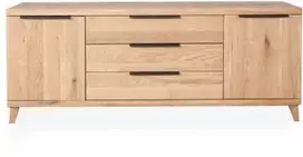 HUGO 180cm Ąžuolinė komoda : Apdaila - Be apdailos, Aukštis - 77cm