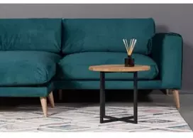LOFT Ø50 ąžuolinis apvalus žurnalinis staliukas : Apdaila - Be apdailos, Aukštis - 44cm