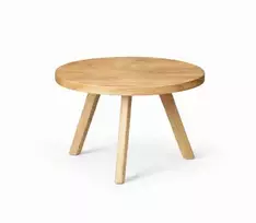 OAKY Ø60 ąžuolinis apvalus žurnalinis staliukas : Apdaila - Be apdailos, Aukštis - 52cm