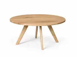 OAKY Ø90 ąžuolinis apvalus žurnalinis staliukas : Apdaila - Aliejuota bespalviu linų sėmenų aliejumi, Aukštis - 52cm