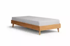 OAKY 90 Ąžuolinės Lovos rėmas : Apdaila - Aliejuota bespalviu linų sėmenų aliejumi, Čiužinio dydis - 90x200cm, Kojos - Ąžuolinės, alyvuotos lovoms
