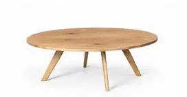 OAKY ELIPSE 140X90 ąžuolinis ovalus žurnalinis staliukas : Apdaila - Be apdailos, Aukštis - 48cm