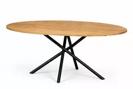SPYDER OVAL 160X100 ąžuolinis stalas : Apdaila - Be apdailos