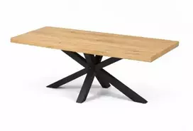 MODERNA 160X100 ąžuolinis stalas : Apdaila - Be apdailos, Stalviršio briauna - Lygi